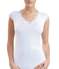 Load image into Gallery viewer, Blackspade Comfort Classics Lace V Neck Singlet - 1348
