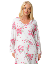 Load image into Gallery viewer, Luxury Soft Touch Jersey Long Sleeve Floral Nightdress
