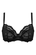 Load image into Gallery viewer, Pour Moi Fleur Non-Padded Underwired Balconette Bra - Black
