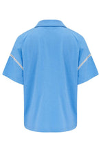 Load image into Gallery viewer, Pour Moi Cotton Jersey Embroidered Revere Collar Shirt and Short Set - Blue/White
