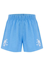 Load image into Gallery viewer, Pour Moi Cotton Jersey Embroidered Revere Collar Shirt and Short Set - Blue/White
