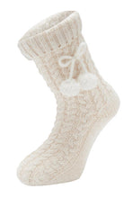 Load image into Gallery viewer, Pour Moi Cosy Cable Knit Lined Slipper Sock - 23203
