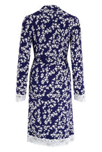 Load image into Gallery viewer, Pour Moi Sofa Loves LaceJersey Wrap Dressing Gown - Navy/White
