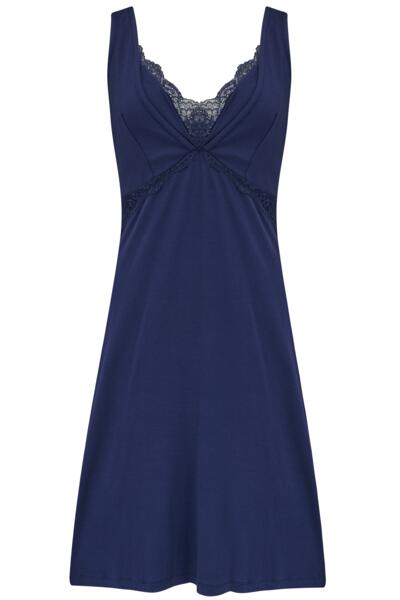 Pour Moi Sofa Loves Lace Hidden Mesh Support Soft Jersey Chemise - Navy