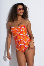 Load image into Gallery viewer, Pour Moi Santa Monica Strapless Tummy Control Swimsuit - Orange Tropical
