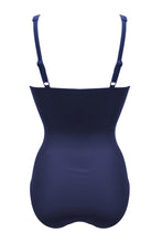 Load image into Gallery viewer, Pour Moi Santa Barbara Ruched Tummy Control Swimsuit - Navy Stripe
