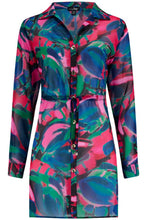 Load image into Gallery viewer, Pour Moi Chiffon Button Through Beach Shirt - Black Multi
