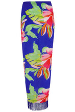 Load image into Gallery viewer, Pour Moi Fringe Trim Crinkle Multiway Sarong - Ultramarine/Pink

