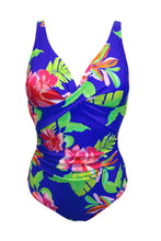 Load image into Gallery viewer, Pour Moi Free Spirit Twist Front Tummy Control Swimsuit - Ultramarine/Pink
