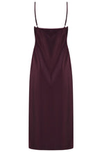 Load image into Gallery viewer, Pour Moi Dusk Satin and Lace Midi Chemise - Wine
