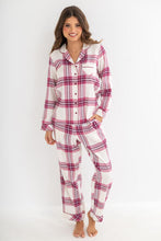 Load image into Gallery viewer, Pour Moi Cosy Check Brushed Cotton Pyjama Set - Pink/Cream
