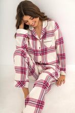 Load image into Gallery viewer, Pour Moi Cosy Check Brushed Cotton Pyjama Set - Pink/Cream
