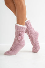 Load image into Gallery viewer, Pour Moi Cosy Cable Knit Lined Slipper Sock - 23203
