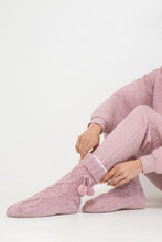 Load image into Gallery viewer, Pour Moi Cosy Cable Knit Lined Slipper Sock - 23203
