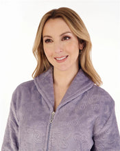 Load image into Gallery viewer, Slenderella 46 " Embossed Pattern Zip Through Housecoat - HC88332
