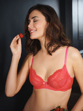 Load image into Gallery viewer, Gossard Superboost Lace Non-Padded Plunge Bra - Rose Red
