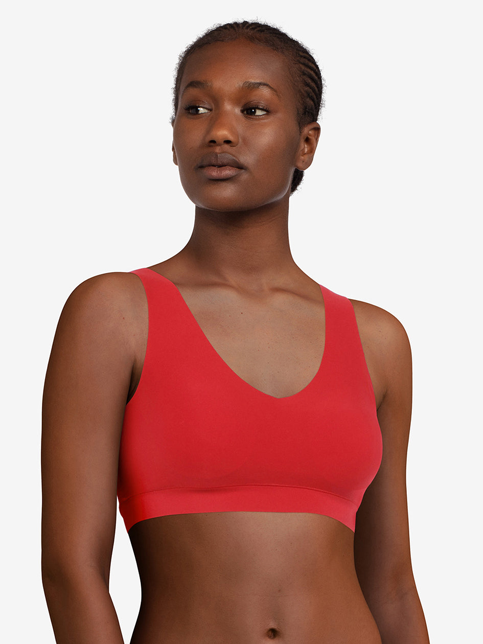 Chantelle Soft Stretch Padded Crop Top - Poppy Red