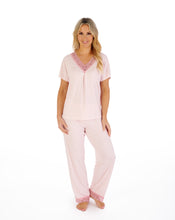 Load image into Gallery viewer, Gaspé Supersoft Ditsy Print or Solid Colour Cap Sleeve Pyjama Set - GL07703
