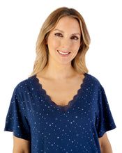 Load image into Gallery viewer, Gaspé 40&quot; Supersoft Star Print Short Sleeve Nightdress - GL08701
