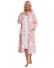 Load image into Gallery viewer, Luxury Elegance Printed Fleece Zip Up Dressing Gown
