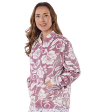 Load image into Gallery viewer, Luxury Elegance Printed Fleece Zip Up Bedjacket
