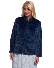 Load image into Gallery viewer, Luxury Heart Embossed Fleece Zip Up Bedjacket
