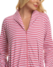 Load image into Gallery viewer, Cotton Stripe Zip Dressing Gown
