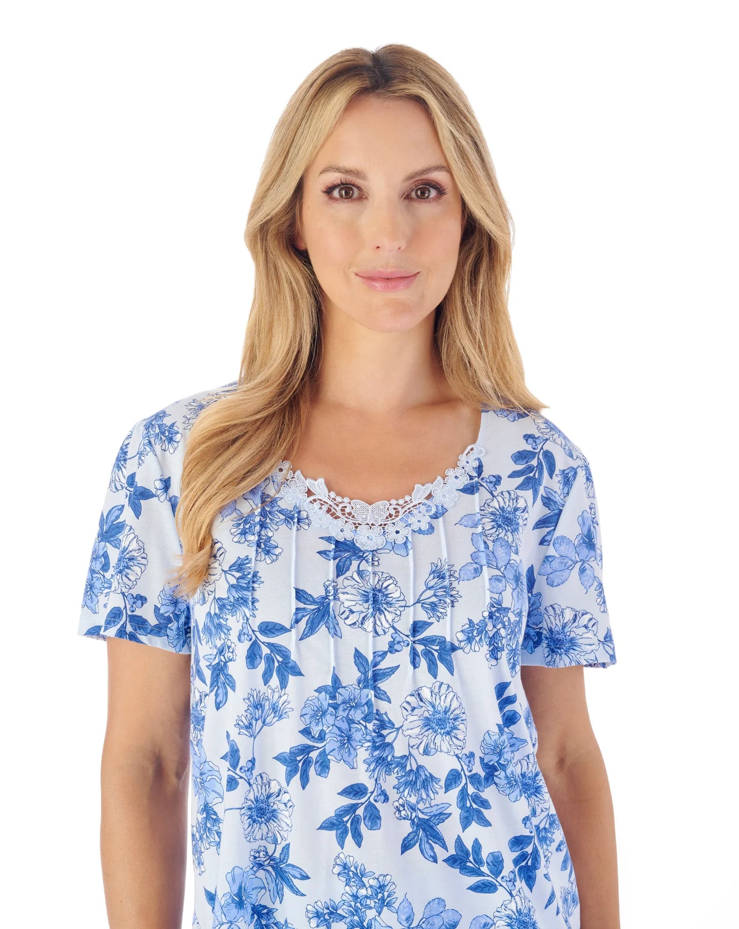 Slenderella Tonal Floral Printed Jersey Pull On Pyjama Set - PJ03114