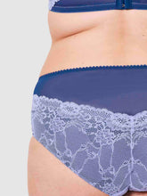 Load image into Gallery viewer, Oola Lingerie Tonal Lace High Waist Brief - Navy / Lilac
