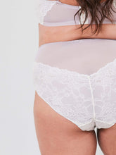 Load image into Gallery viewer, Oola Lingerie Tonal Lace High Waist Brief - Ivory / Nude
