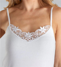 Load image into Gallery viewer, Slenderella Embroidered Motif Elasticated Strap Cami - V11
