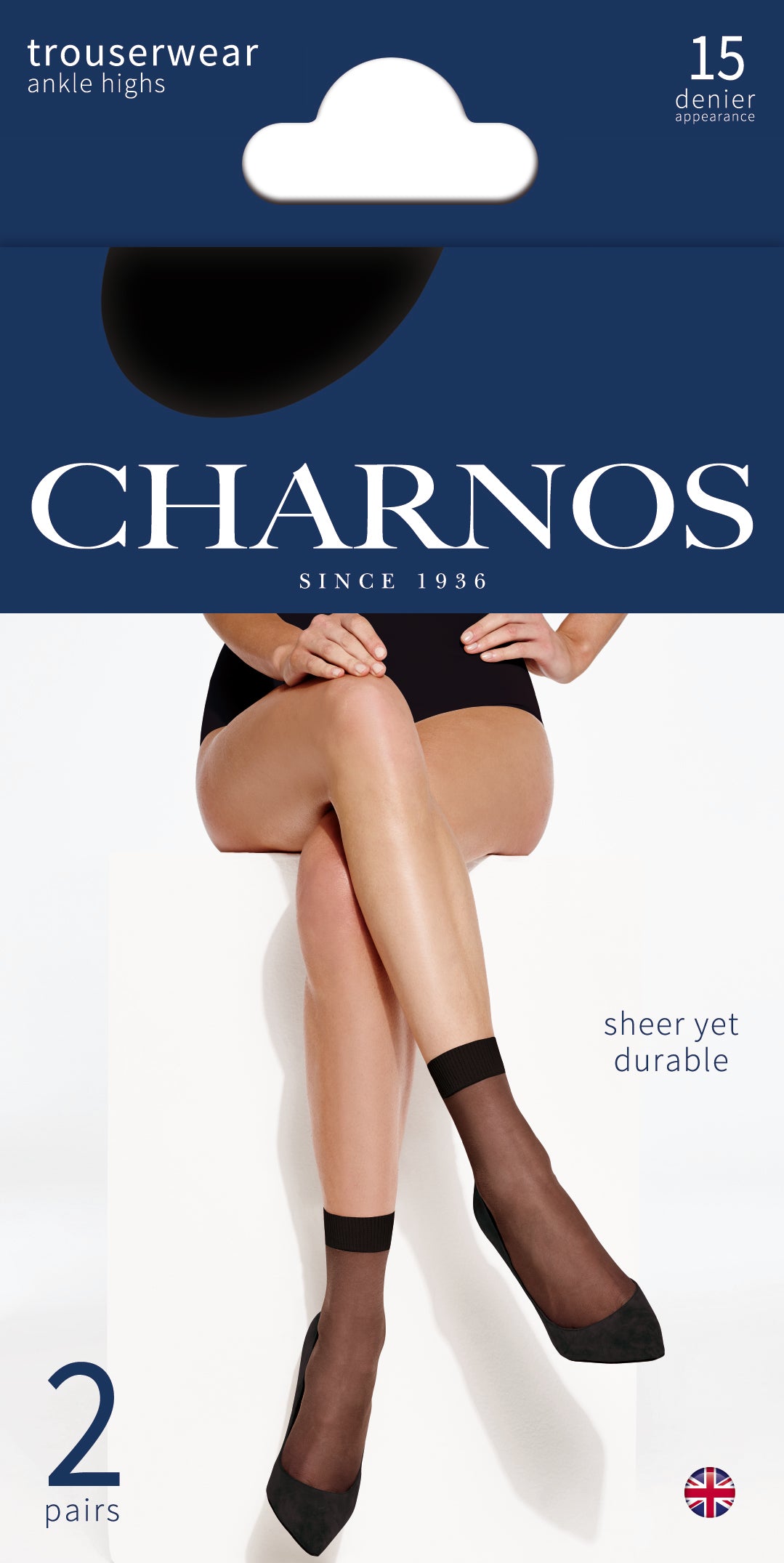Charnos Hosiery Sheer Ankle Highs - 2 pair pack