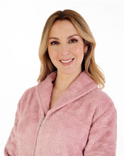 Load image into Gallery viewer, Slenderella 46 " Embossed Pattern Zip Through Housecoat - HC88332
