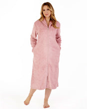 Load image into Gallery viewer, Slenderella 46 " Embossed Pattern Zip Through Housecoat - HC88332
