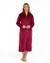 Load image into Gallery viewer, Slenderella 46 " Embossed Pattern Zip Through Housecoat - HC88332
