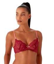 Load image into Gallery viewer, Gossard Superboost Lace Non-Padded Plunge Bra - Cranberry/Raspberry Sorbet
