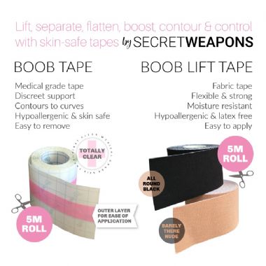 Secret Weapons 5m Roll Clear Boob Tape