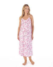Load image into Gallery viewer, Slenderella Tonal Floral Print 46&quot; Adjustable Strap Jersey Nightdress - ND03110
