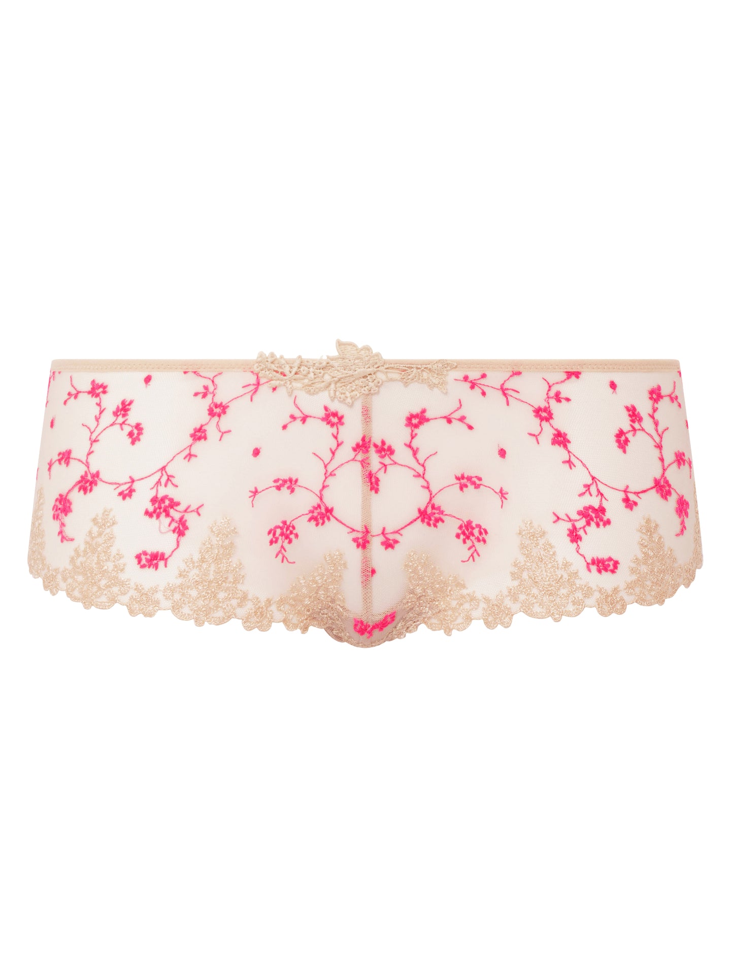 Passionata White Nights Shorty - Cappuccino/Fluo Pink
