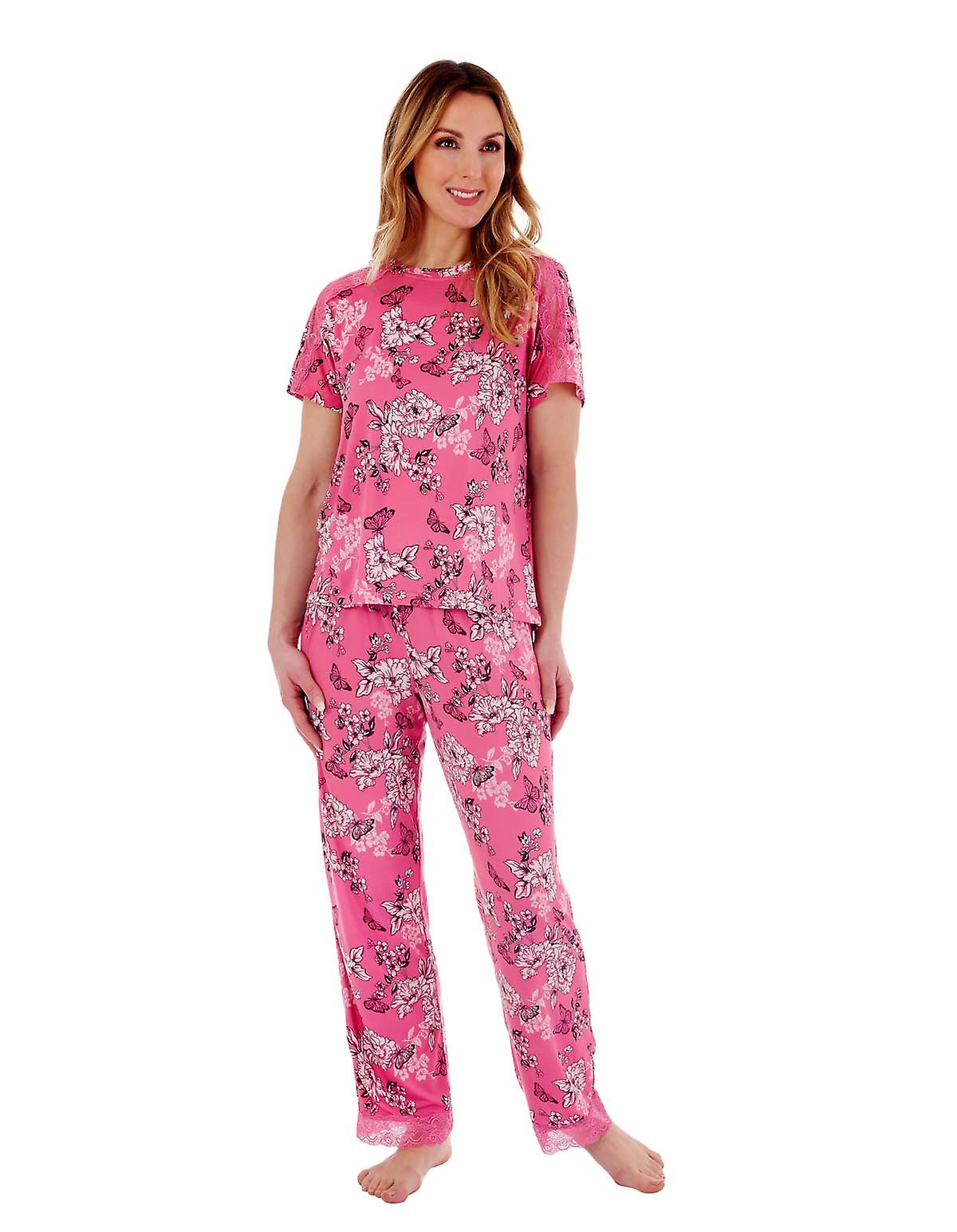 Gaspé Supersoft Soft Butterfly Floral Print Cap Sleeve Pyjama Set - GL77703