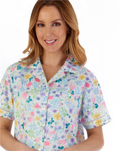 Load image into Gallery viewer, Slenderella Multi Coloured Floral Tailored Short Sleeve Woven Cropped Pyjama - PJ55262
