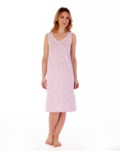 Load image into Gallery viewer, Slenderella Paisley Floral Print 40&#39;&#39; Built Up Shoulder Nightdress - Pink
