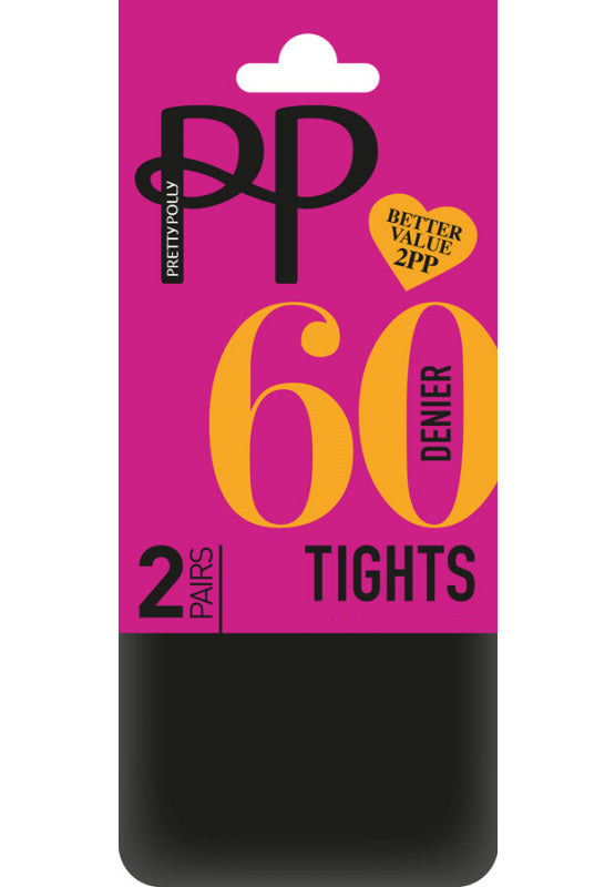 Pretty Polly EVERYDAY OPAQUES 60 DENIER TIGHTS 2 PAIR PACK - PNERM5