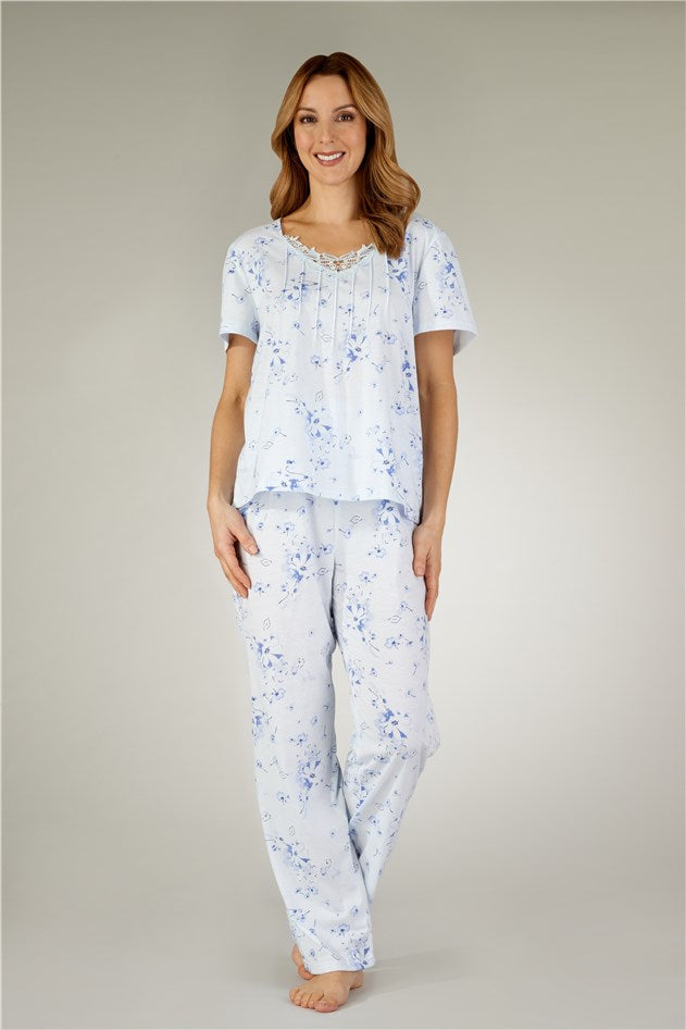 Slenderella Large Pastel Print Tailored Pyjama - PJ3124