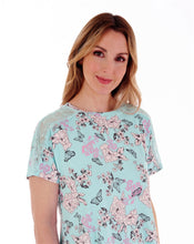 Load image into Gallery viewer, Gaspé Supersoft Soft Butterfly Floral Print Cap Sleeve Pyjama Set - GL77703
